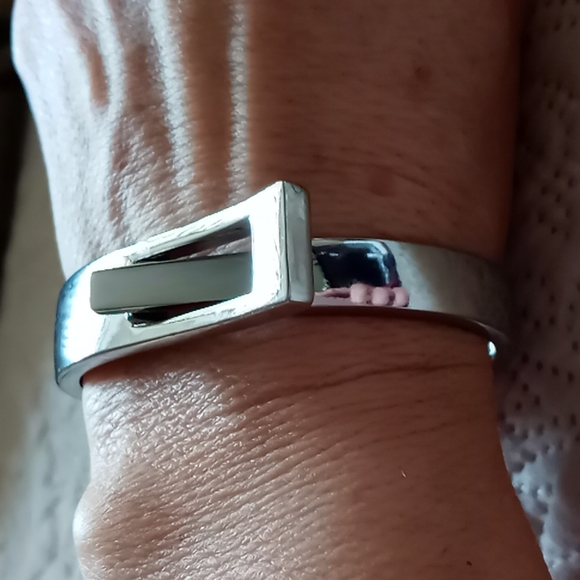 Silver Hinged Cuff Bracelet - Picture 3 of 4